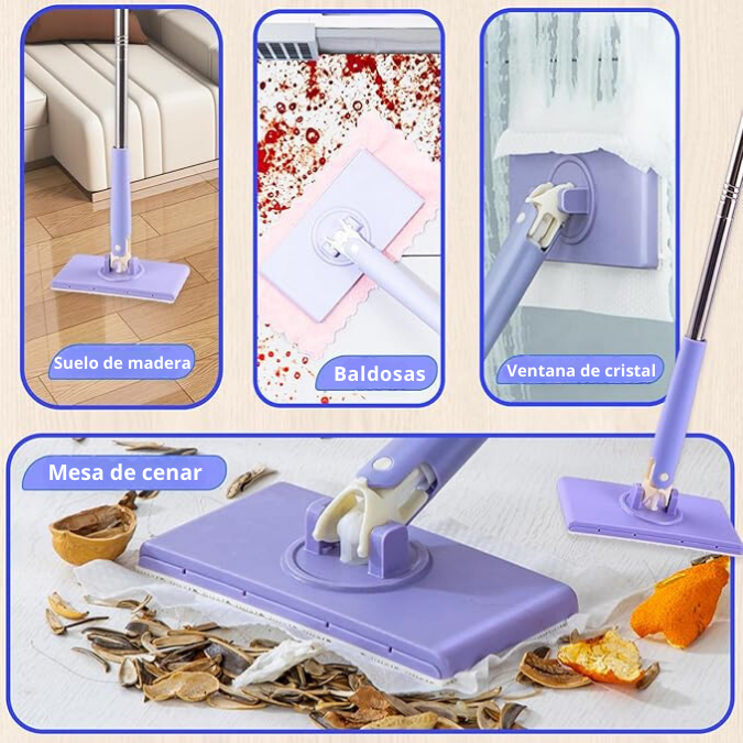 (30% DE DESCUENTO) Mini trapeador manos libres con cabezal giratorio de 360°