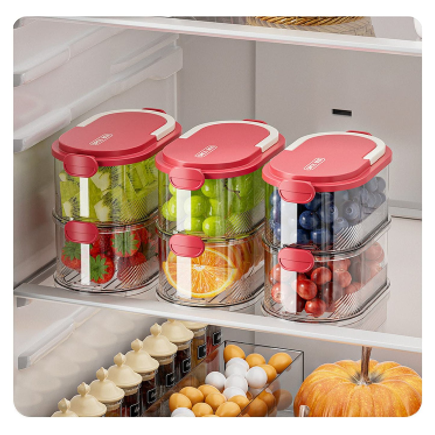 (30% DE DESCUENTO) Contenedor Apilable De 4 Niveles, Transparente, Para Almacenar Alimentos, Con Cierre Hermético