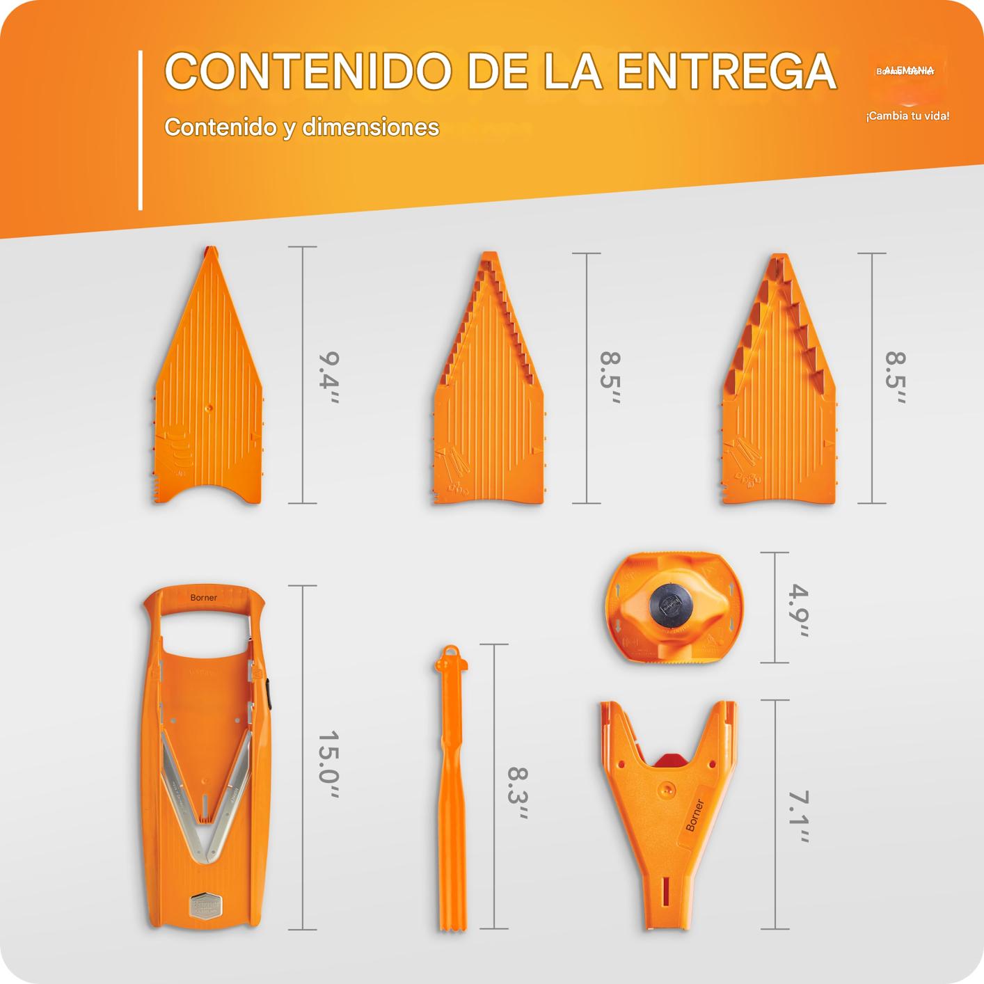 (30% DE DESCUENTO) Cortador multifuncional en forma de V de acero inoxidable, cortador de frutas y verduras con 5 cuchillas, herramienta de cocina