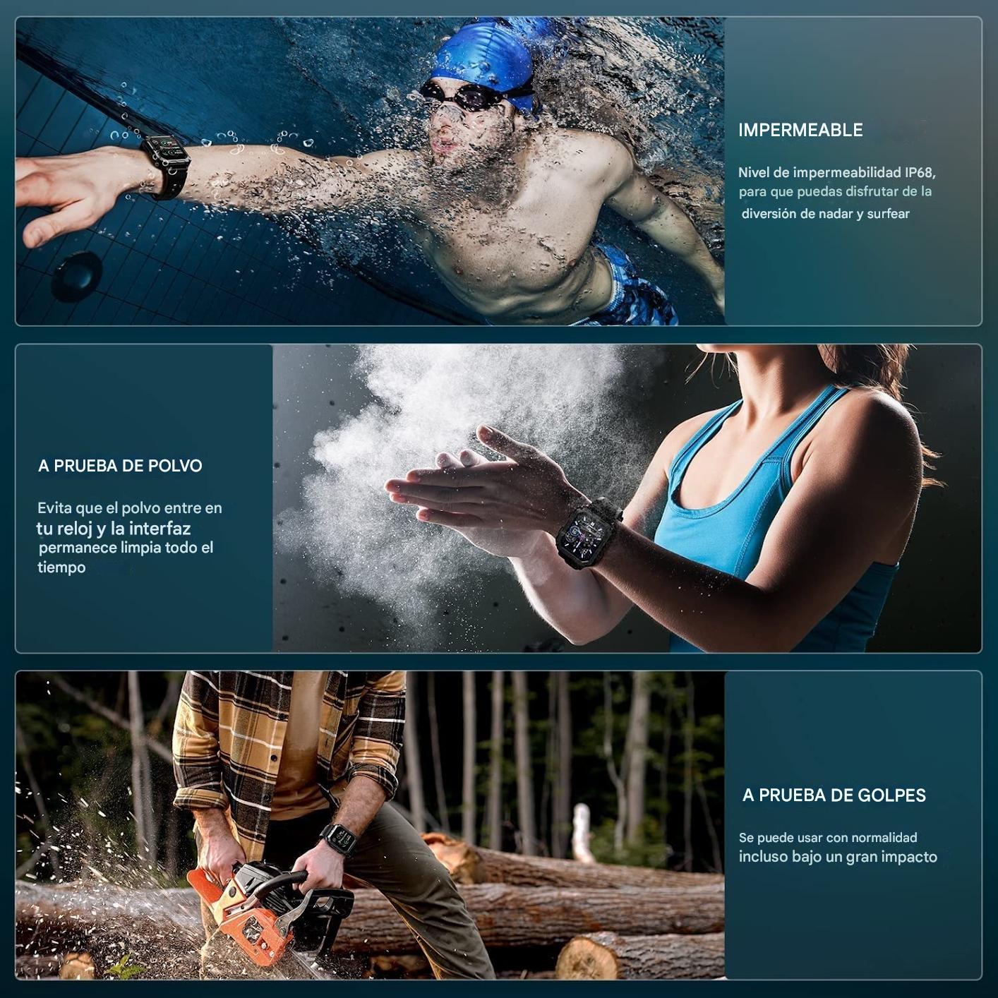 (30% DE DESCUENTO) Reloj inteligente de tres pruebas para deportes al aire libre