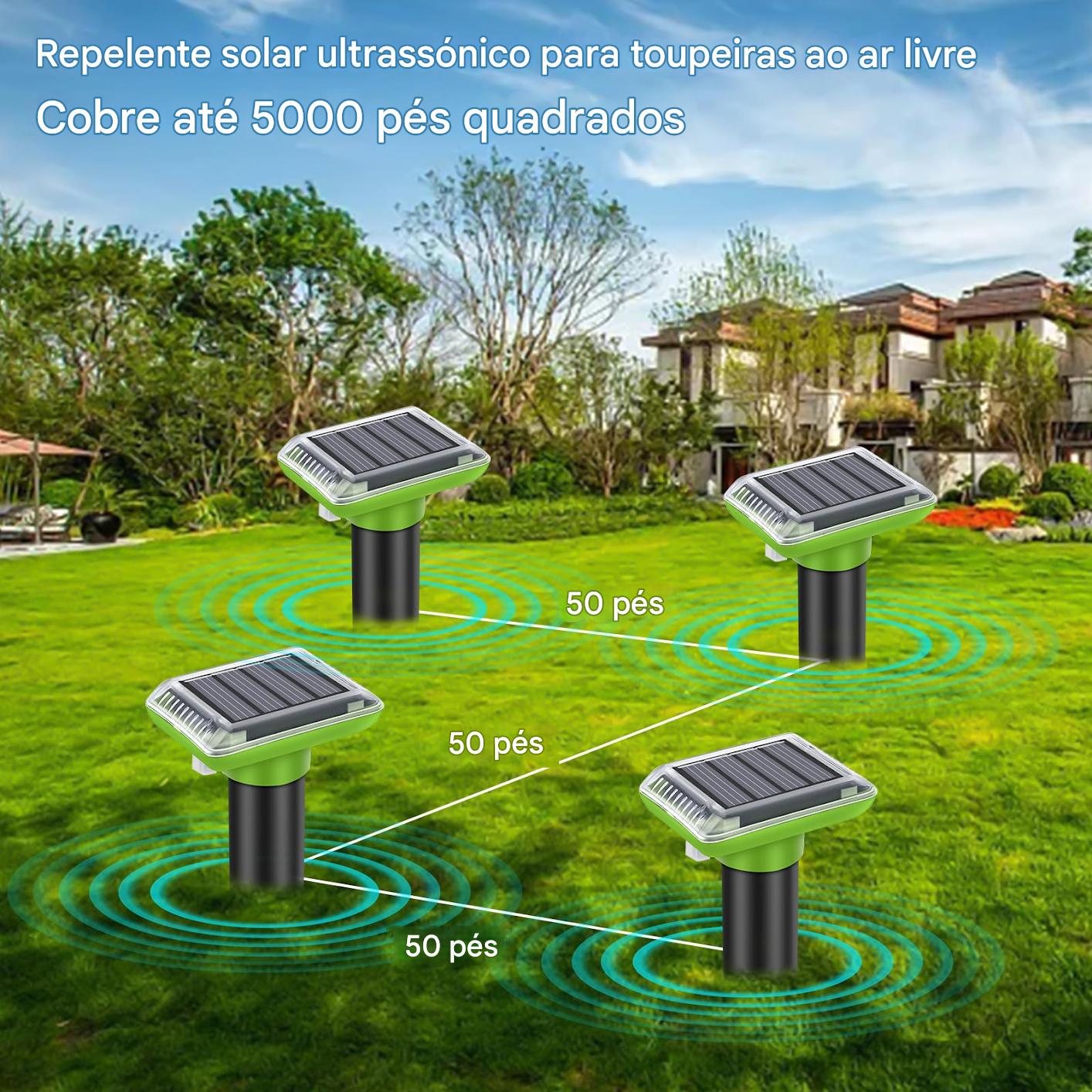 (30% DE DESCUENTO) Repelente ultrasónico de plagas para exteriores, repelente de topos para jardín, energía solar
