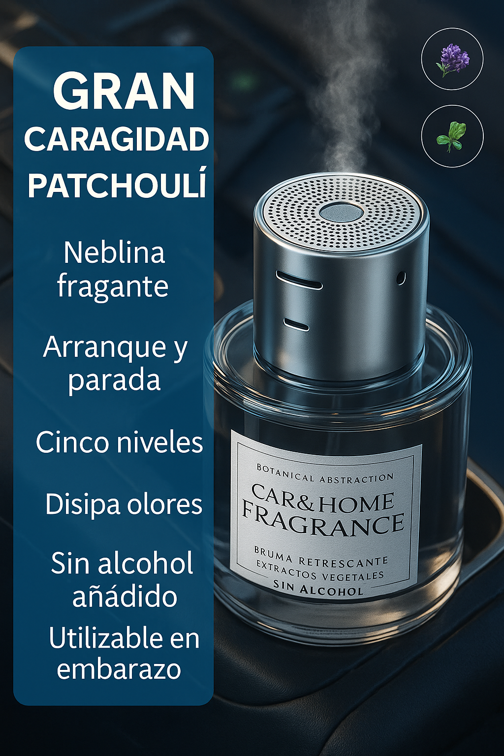 Difusor de Aromas Eléctrico para Coche | Ambientador y Humidificador con Perfume para Rejilla de Ventilación