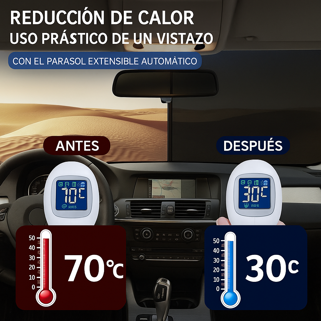Parasol Retráctil para Coche – Protección Solar Eficaz y Ajustable