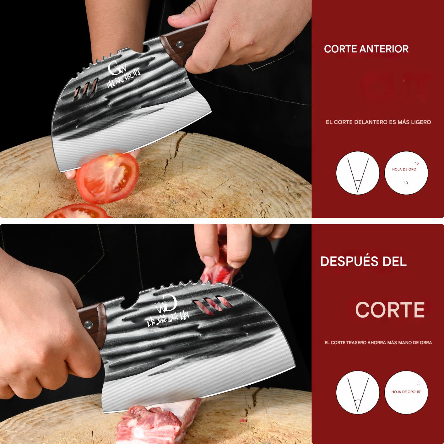 (30% DE DESCUENTO) Cuchillo de cocina multiusos, acero al carbono duradero