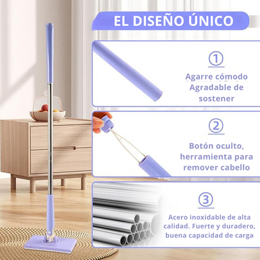 (30% DE DESCUENTO) Mini trapeador manos libres con cabezal giratorio de 360°