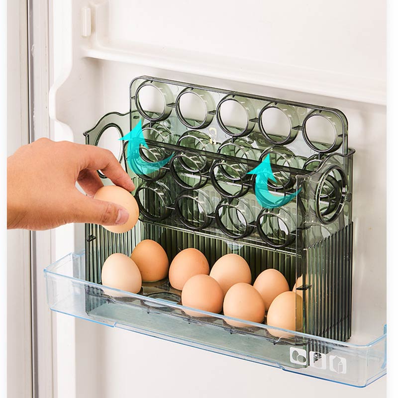 (30% DE DESCUENTO) Caja de almacenamiento de huevos con 30 rejillas, organizador giratorio para refrigerador