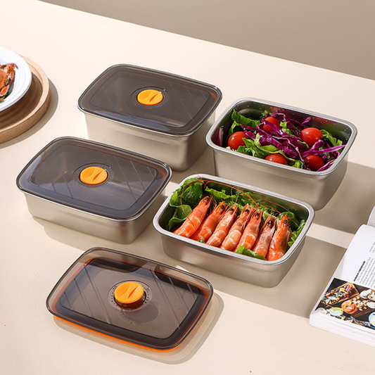 (30% de descuento) Contenedor de alimentos de acero inoxidable 316 con tapa de vacío