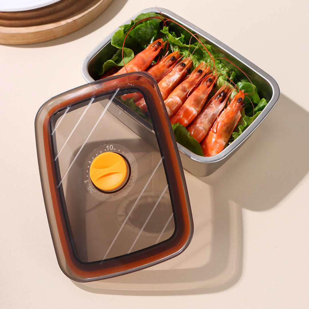 (30% de descuento) Contenedor de alimentos de acero inoxidable 316 con tapa de vacío