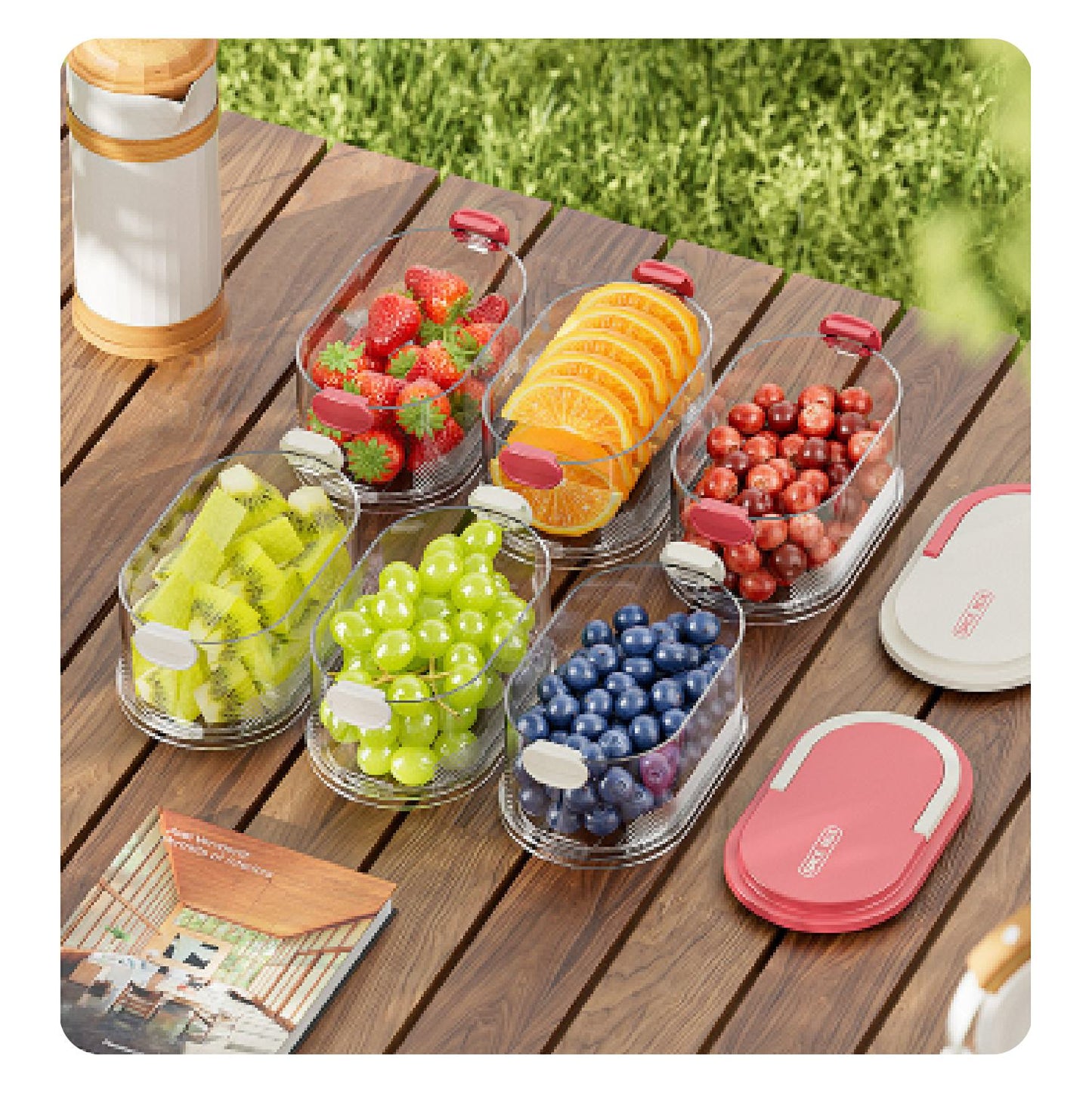 (30% DE DESCUENTO) Contenedor Apilable De 4 Niveles, Transparente, Para Almacenar Alimentos, Con Cierre Hermético