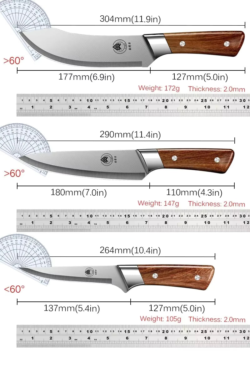(30% DE DESCUENTO) Cuchillo de cocina para huesos de 6"7" y 8" Cuchillo para carne, hueso, pescado y verduras