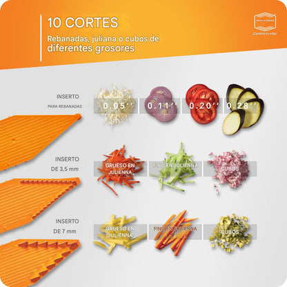 (30% DE DESCUENTO) Cortador multifuncional en forma de V de acero inoxidable, cortador de frutas y verduras con 5 cuchillas, herramienta de cocina