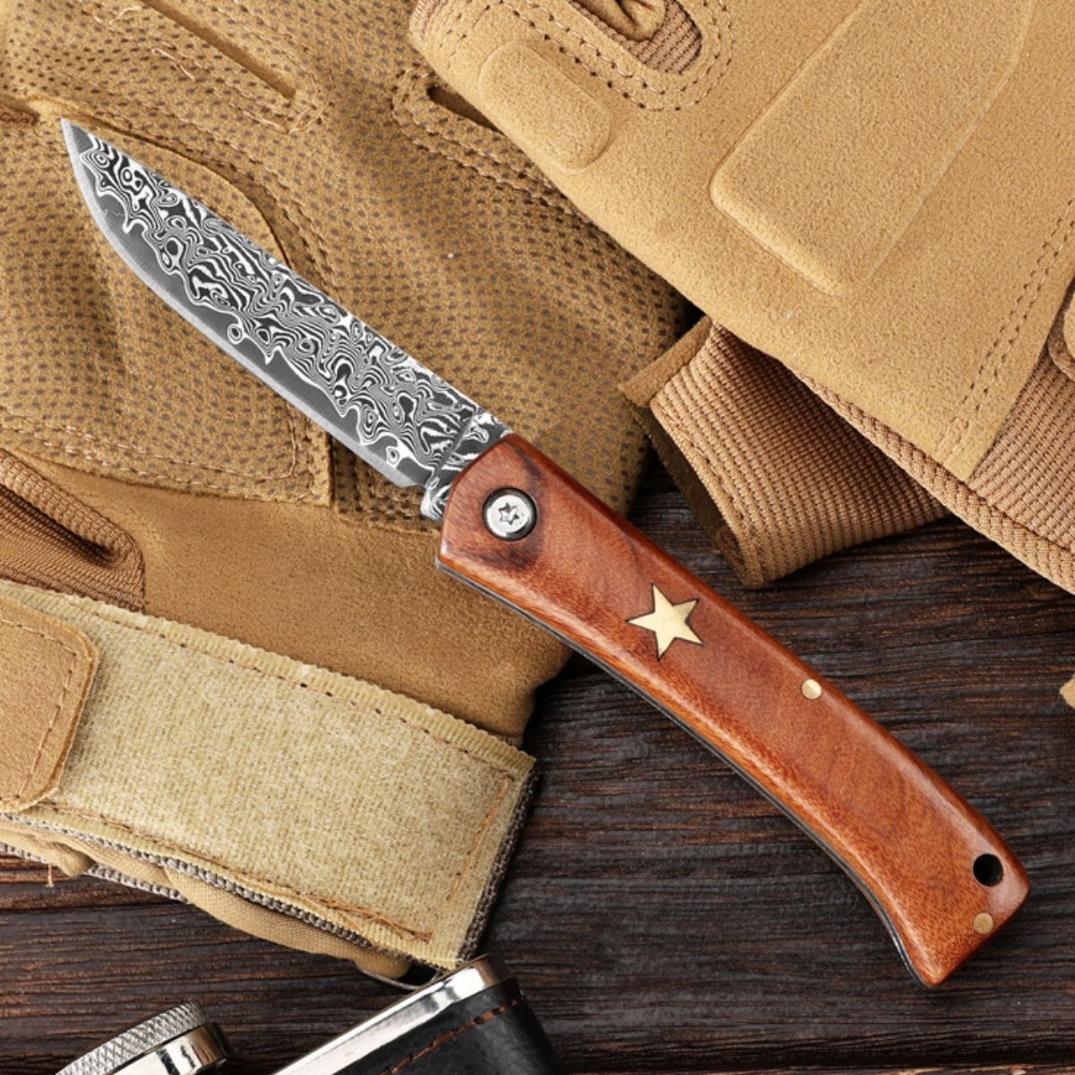 Cuchillo Damasco Compacto Para Frutas