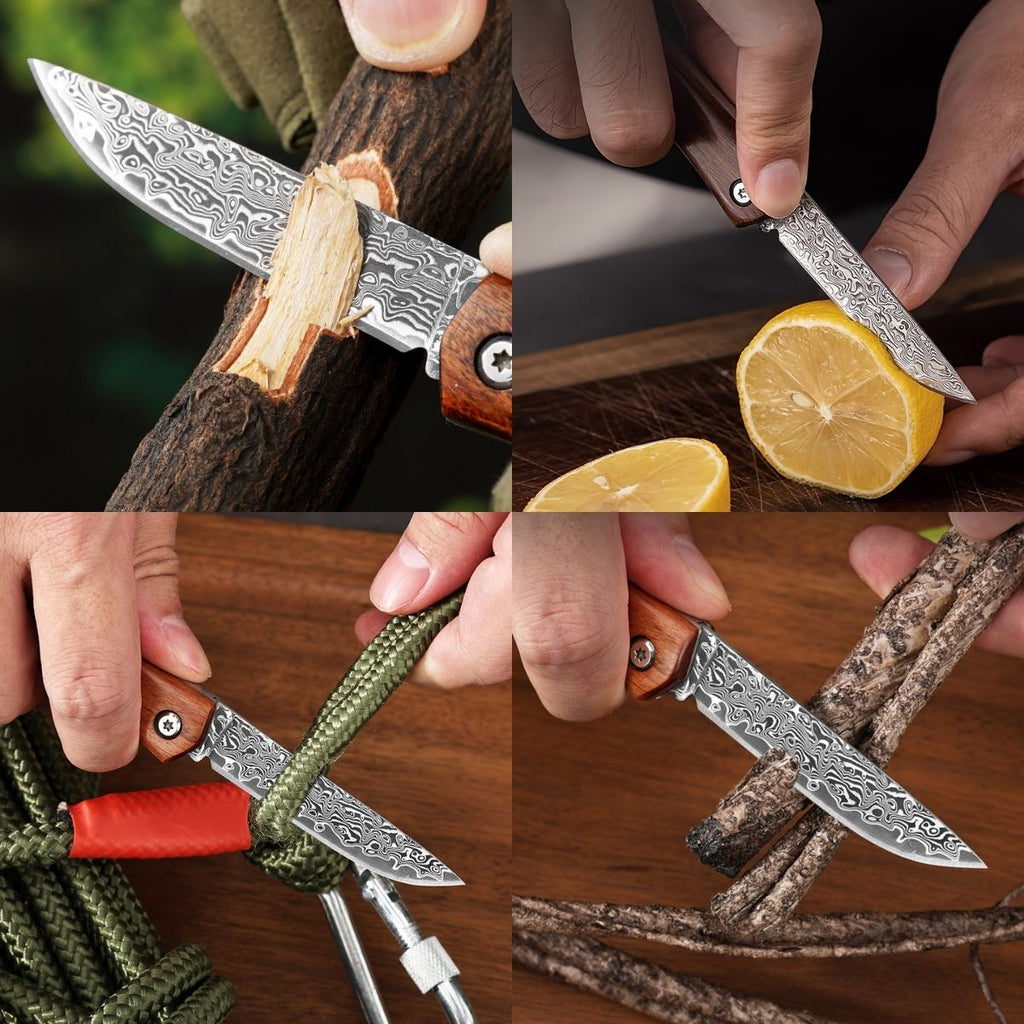 Cuchillo Damasco Compacto Para Frutas