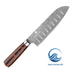 Acero Damasco Cuchillo Santoku