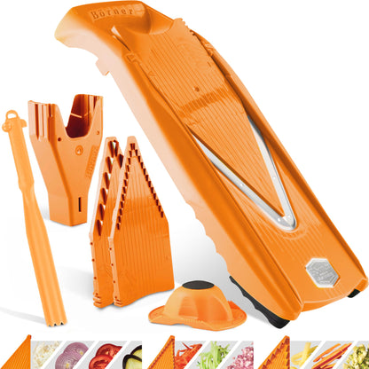 (30% DE DESCUENTO) Cortador multifuncional en forma de V de acero inoxidable, cortador de frutas y verduras con 5 cuchillas, herramienta de cocina