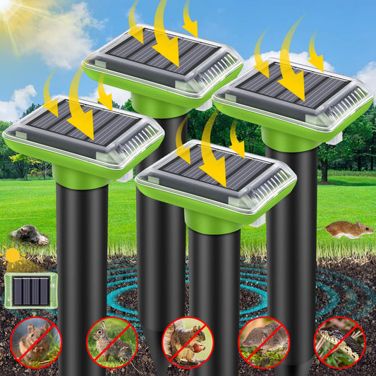 (30% DE DESCUENTO) Repelente ultrasónico de plagas para exteriores, repelente de topos para jardín, energía solar