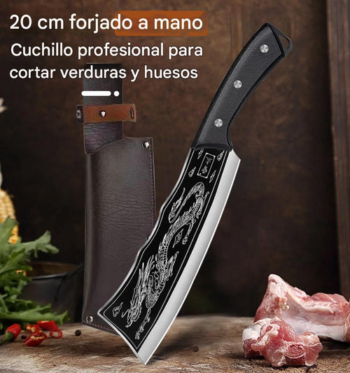 (30% DE DESCUENTO) Cuchillo Dragón Negro de acero de titanio