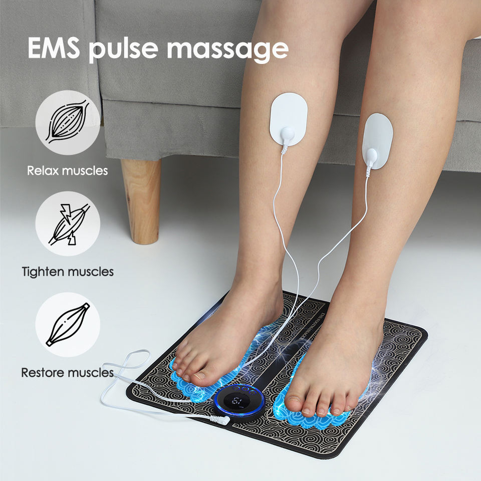 (30% DE DESCUENTO) Esterilla de masaje de pies, masajeador de pies, herramienta eléctrica EMS para pantorrillas