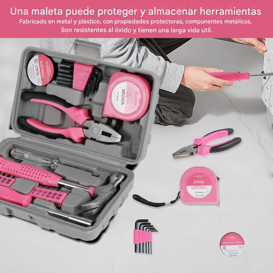 (30% DE DESCUENTO) Juego de 24 alicates multifuncionales portátiles para el hogar, cinta métrica, martillo, herramientas de mantenimiento manual