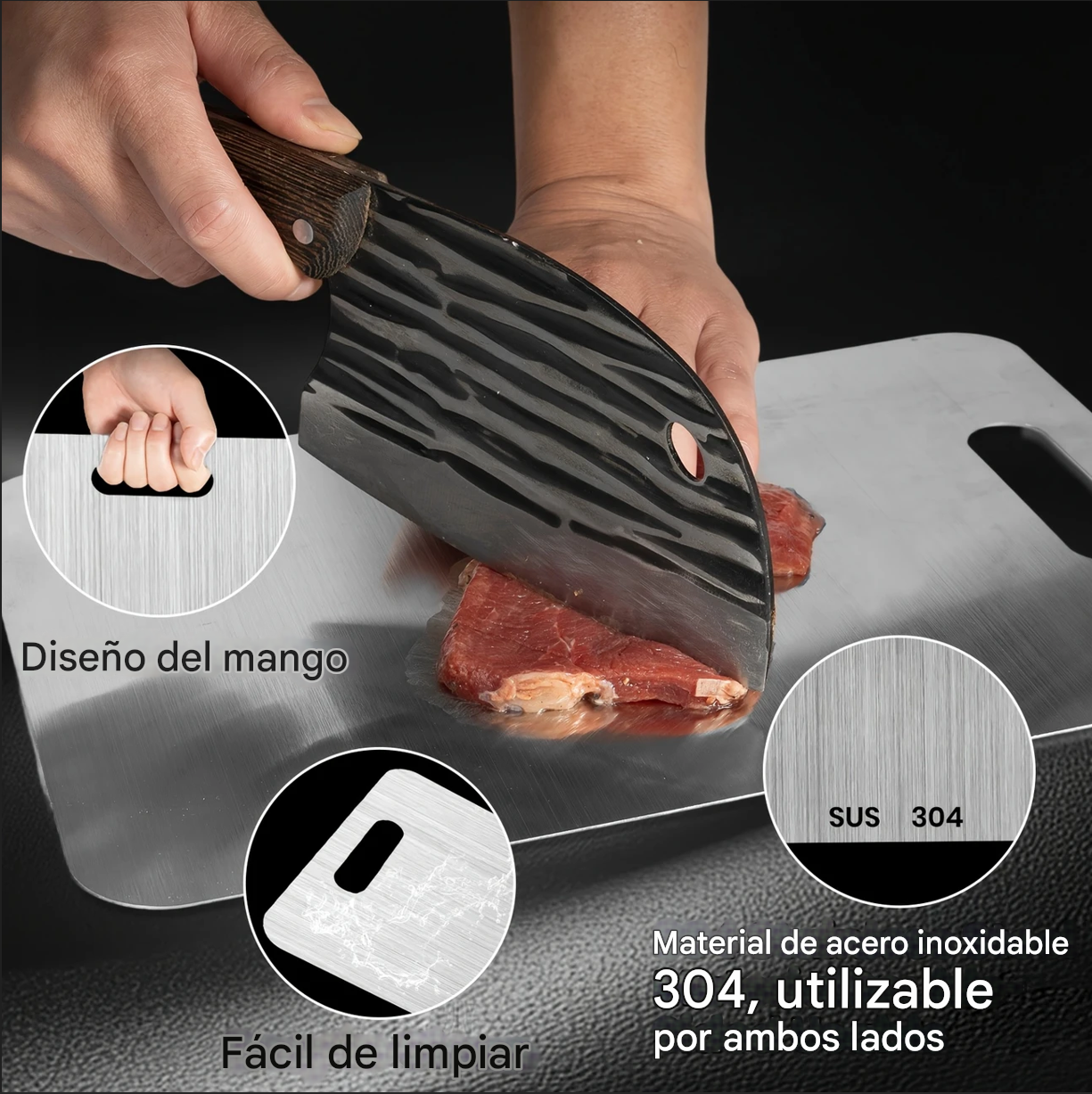 (30% DE DESCUENTO) Tablas de cortar de titanio para cocina Tabla de acero inoxidable