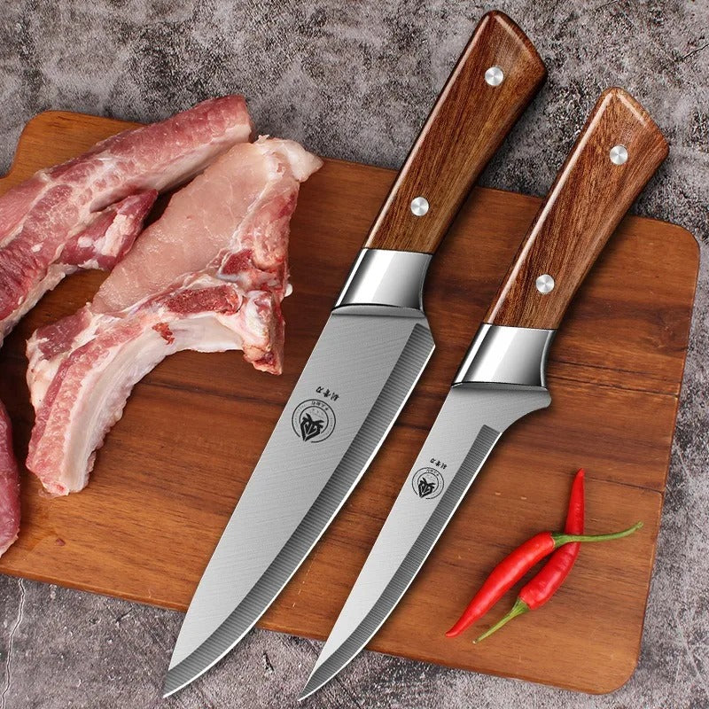 (30% DE DESCUENTO) Cuchillo de cocina para huesos de 6"7" y 8" Cuchillo para carne, hueso, pescado y verduras