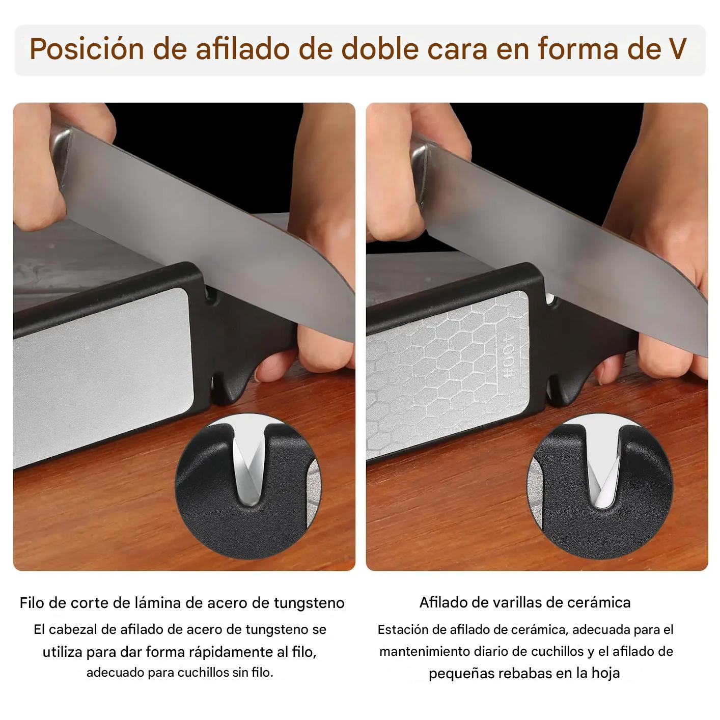 (30% DE DESCUENTO) Afilador de cuchillos 5 en 1 con barras de diamante