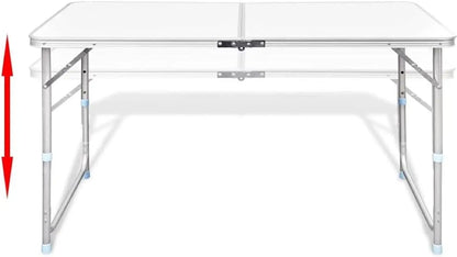 (30% DE DESCUENTO)Mesa de camping 120x60x70cm con 4 taburetes plegables