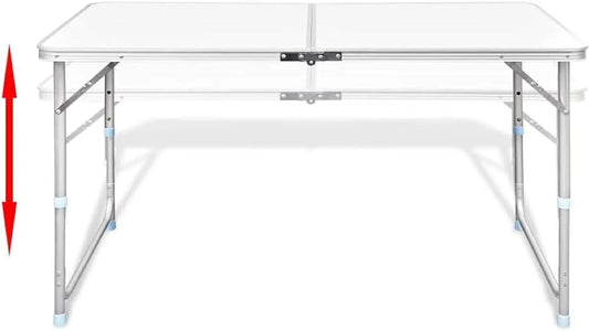 (30% DE DESCUENTO)Mesa de camping 120x60x70cm con 4 taburetes plegables