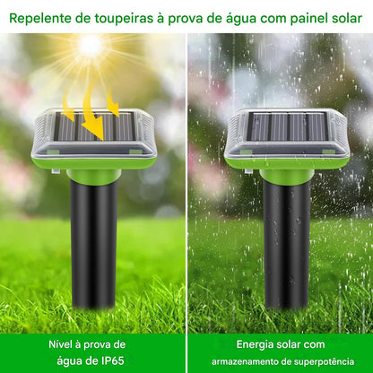 (30% DE DESCUENTO) Repelente ultrasónico de plagas para exteriores, repelente de topos para jardín, energía solar