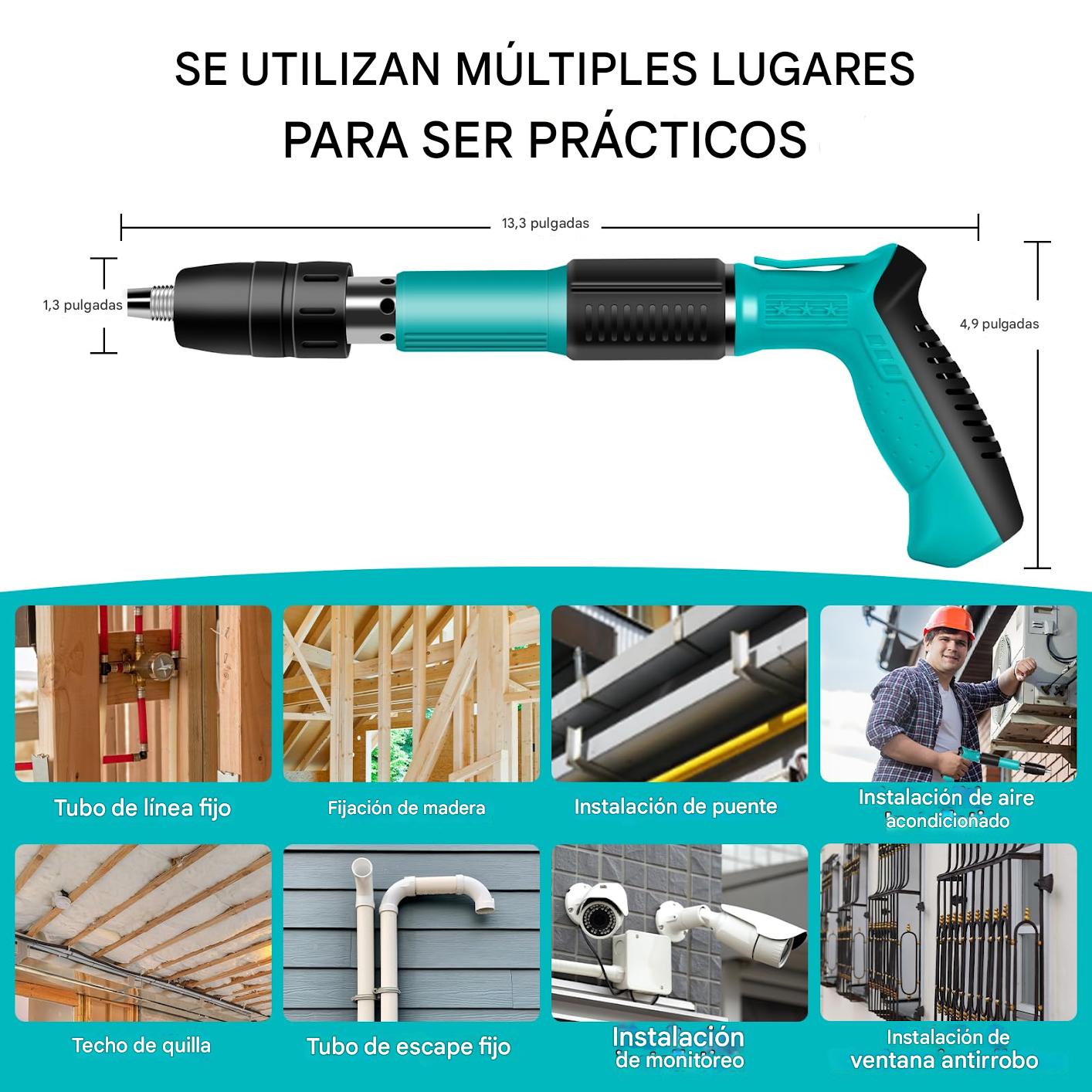 (30% DE DESCUENTO)Pistolas de hormigón Pistolas de acero manuales ajustables Fijación de pared Potencia