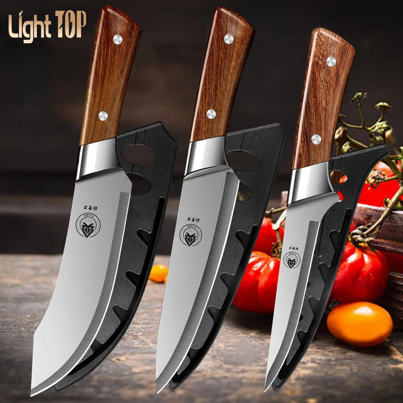 (30% DE DESCUENTO) Cuchillo de cocina para huesos de 6"7" y 8" Cuchillo para carne, hueso, pescado y verduras
