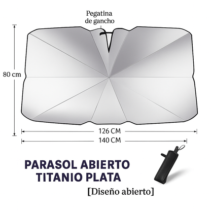 Parasol Plegable para Coche – Protección Solar Titanio Plata | Compatible con SEAT, Renault, Volkswagen, Dacia, SUV