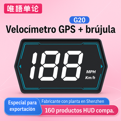 Velocímetro GPS HUD con Brújula Digital – Compatible con Todos los Vehículos