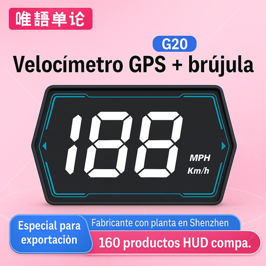 Velocímetro GPS HUD con Brújula Digital – Compatible con Todos los Vehículos