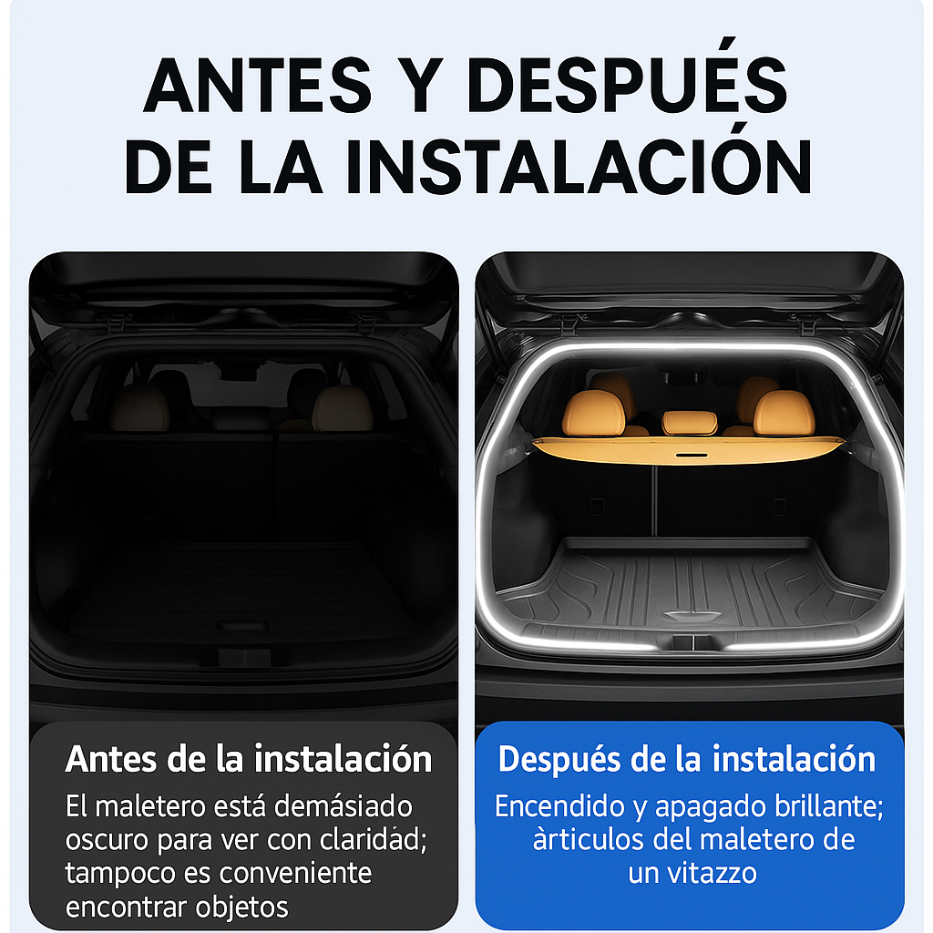 Tira LED para Maletero de Coche – Impermeable, Alta Temperatura, Instalación Oculta