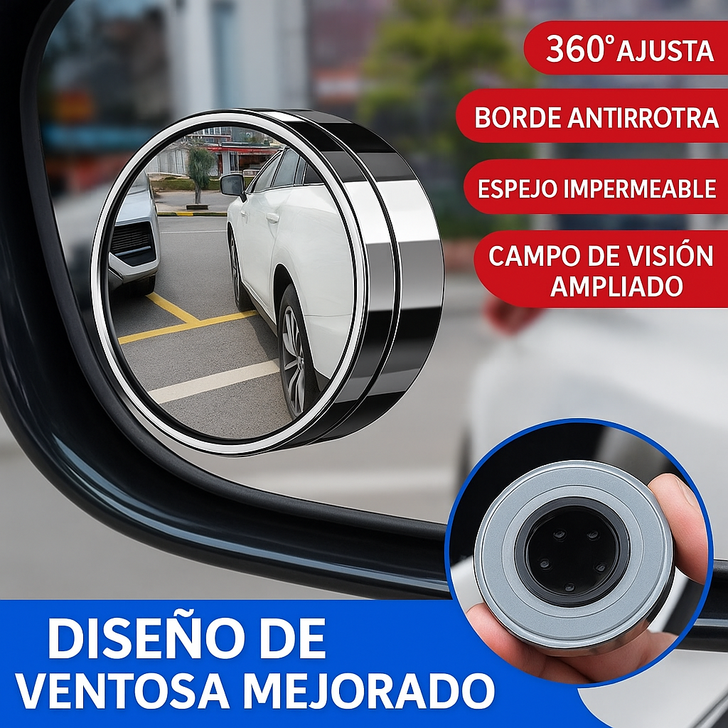 Espejo Retrovisor Auxiliar 360° – Visión Ampliada y Mayor Seguridad