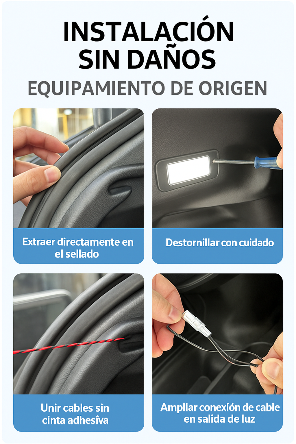 Tira LED para Maletero de Coche – Impermeable, Alta Temperatura, Instalación Oculta