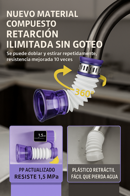 Rociador de Grifo Extensible Anti-Salpicaduras Universal