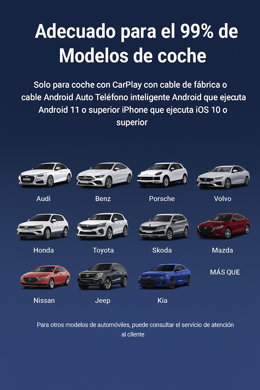 Adaptador Inteligente 2 en 1 para CarPlay y Android Auto Inalámbrico