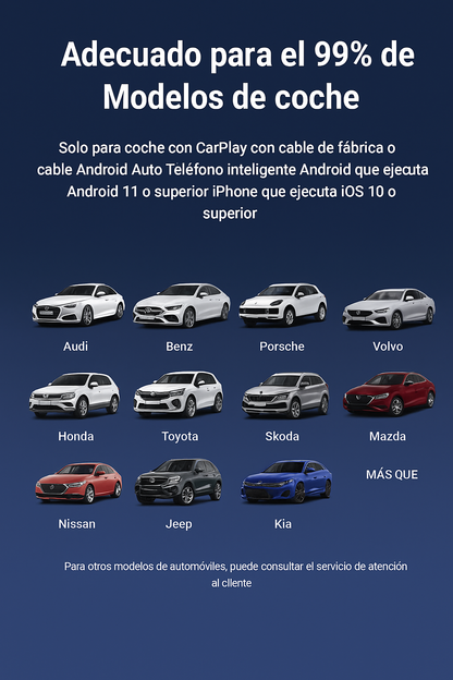 Adaptador Inteligente 2 en 1 para CarPlay y Android Auto Inalámbrico