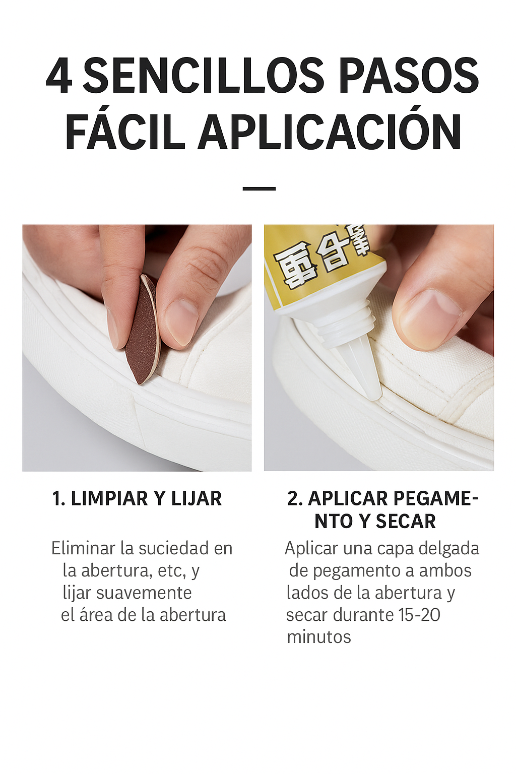Pegamento para Zapatos 1630 - Impermeable, Flexible y Transparente
