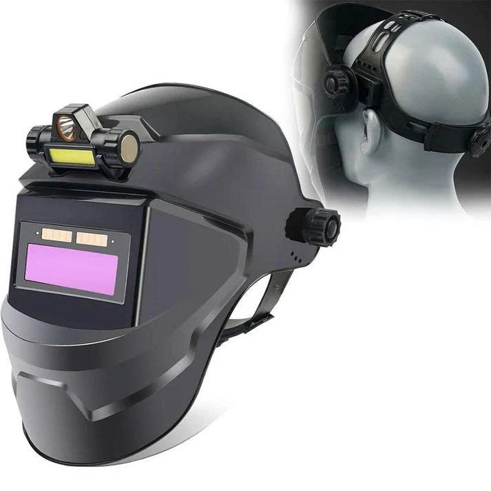 (30% DE DESCUENTO) Casco de soldadura con máscara y faro recargable