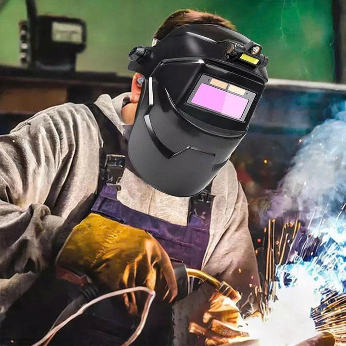 (30% DE DESCUENTO) Casco de soldadura con máscara y faro recargable