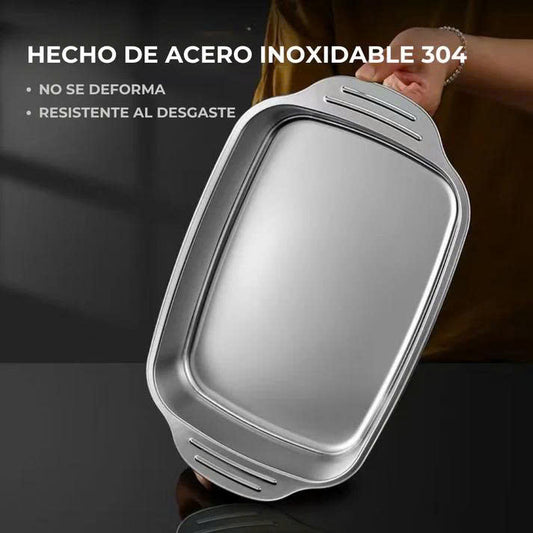 (30% DE DESCUENTO) Bandeja de acero inoxidable 304 para pescado y cangrejos de río a la parrilla