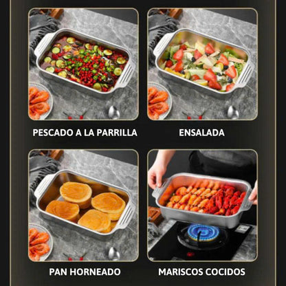(30% DE DESCUENTO) Bandeja de acero inoxidable 304 para pescado y cangrejos de río a la parrilla