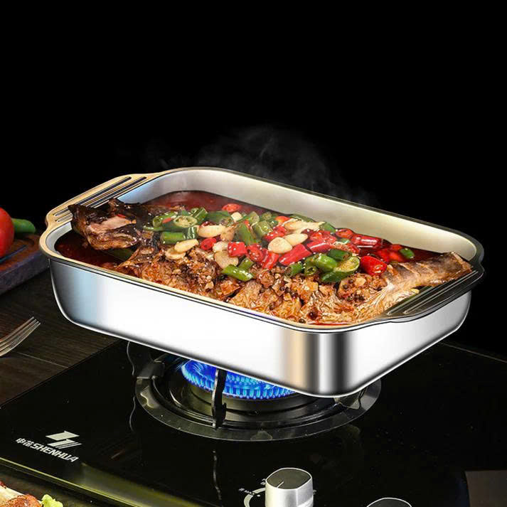 (30% DE DESCUENTO) Bandeja de acero inoxidable 304 para pescado y cangrejos de río a la parrilla